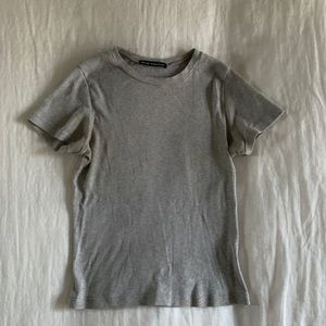 Grey Ribbed Brandy Melville Tee